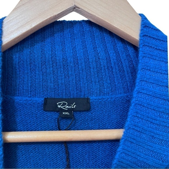 Rails Sasha Wool Cashmere Sweater Size XXL Delft Blue Mock Neck NEW - Picture 4 of 8